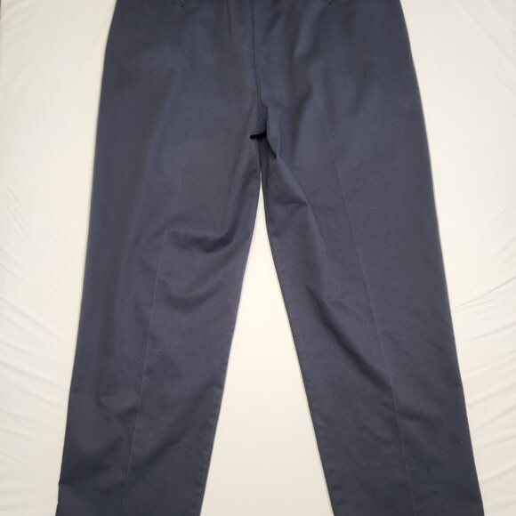 St Johns Bay Pants Worry Free 38 X 34 Classic Fit Chino Pleated Cotton Navy Blue - Picture 10 of 15